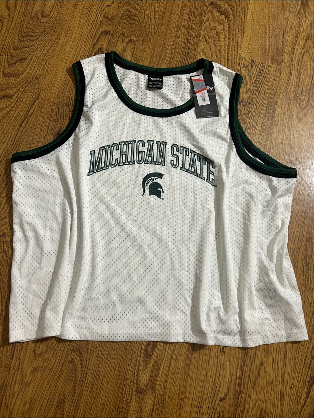 NWT Michigan State Mesh Jersey Oversized Mesh Cropped Tank